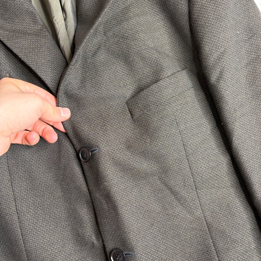 80s Hugo Boss Mars Blazer Mens 42R Green Virgin Wool Button Sport Coat Jacket - Picture 2 of 11